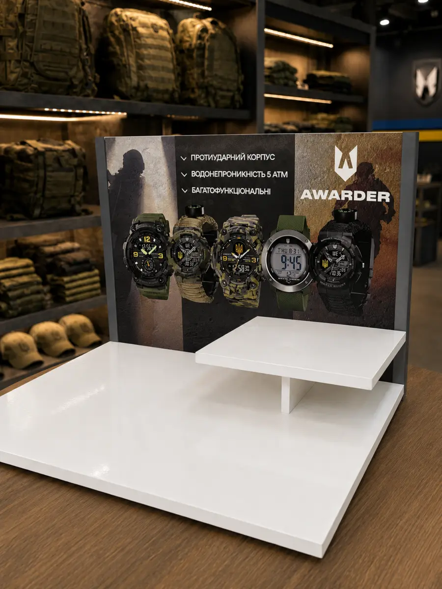 Укомплектований стенд AWARDER у магазині