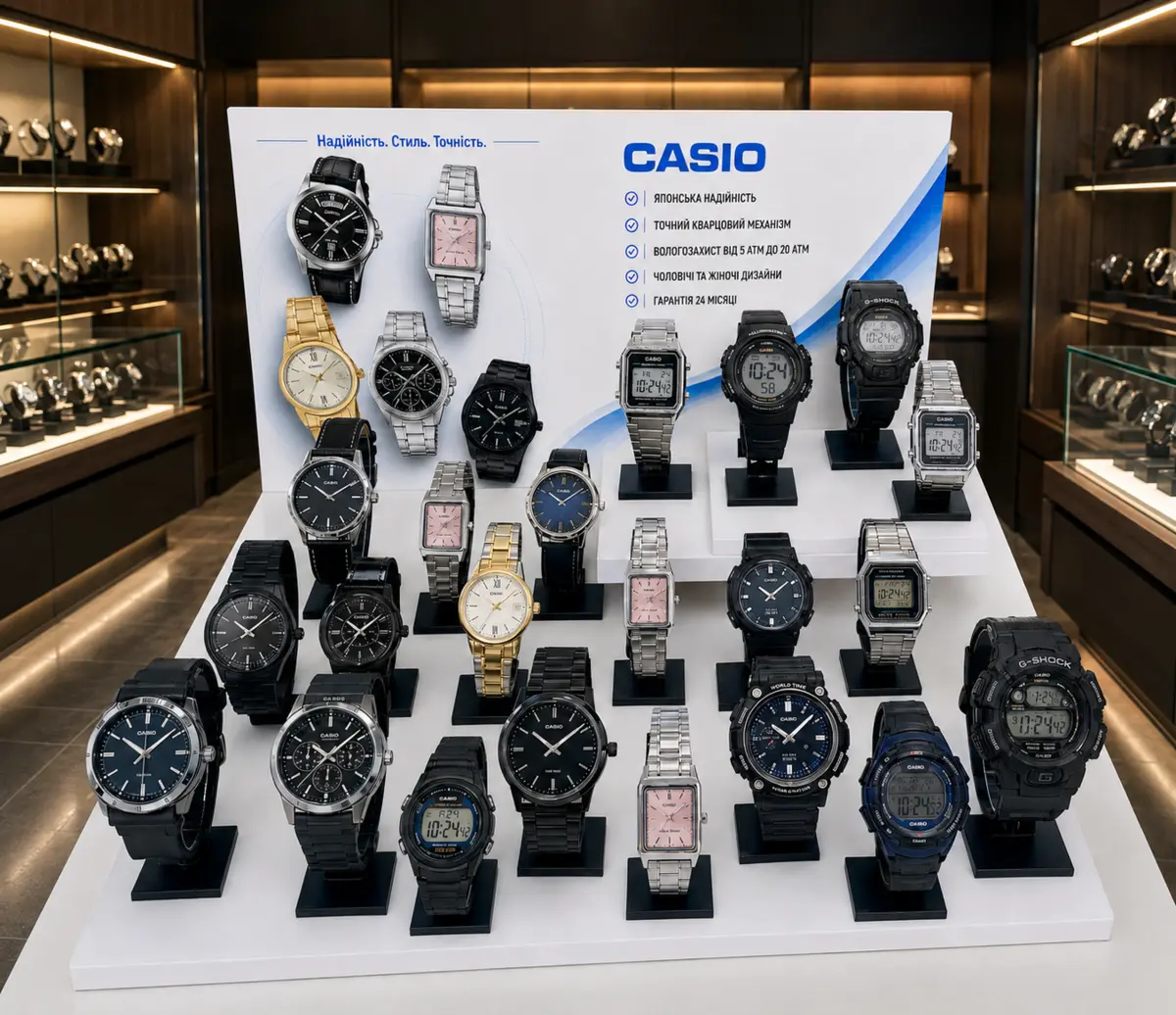 Укомплектований стенд CASIO у магазині