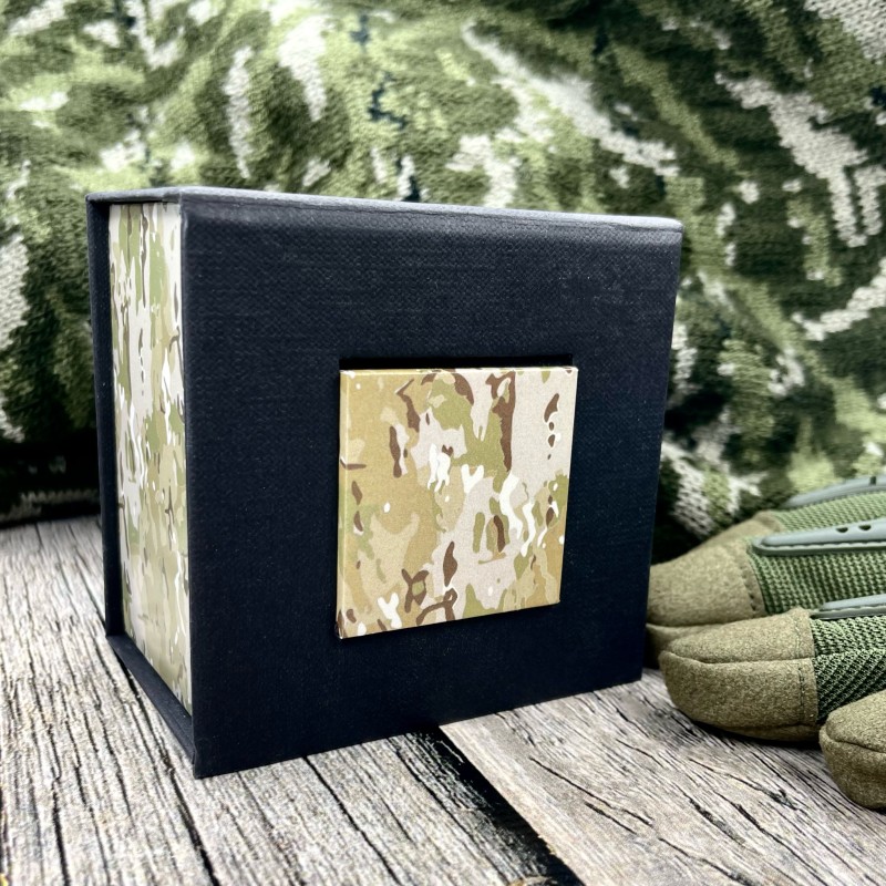 Подарочная картонная коробочка Boxes для часов черная-камуфляж (SKU: 1000-0253)