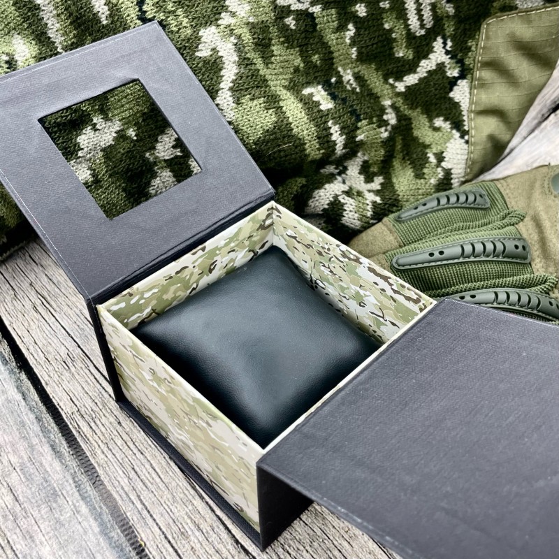 Подарочная картонная коробочка Boxes для часов черная-камуфляж (SKU: 1000-0253)