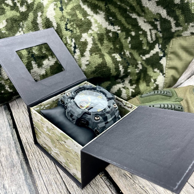 Подарочная картонная коробочка Boxes для часов черная-камуфляж (SKU: 1000-0253)