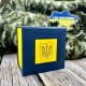 Подарункова картонна коробочка Boxes для годинника синьо-жовта з тризубом (1000-0258)