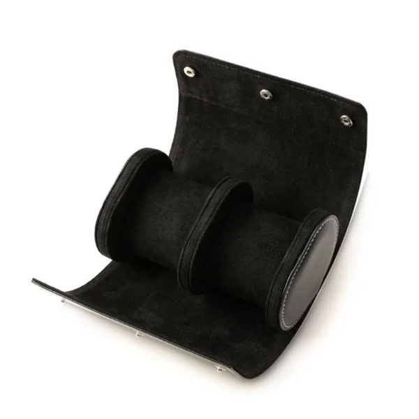 Коробка для двох годинників Boxes Roll Black — футляр у формі ролу для зберігання та подорожей