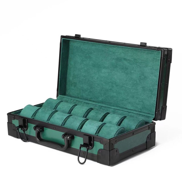 Скринька для зберігання 12 годинників Boxes зелена (SKU: 1000-0283) — кейс для колекції