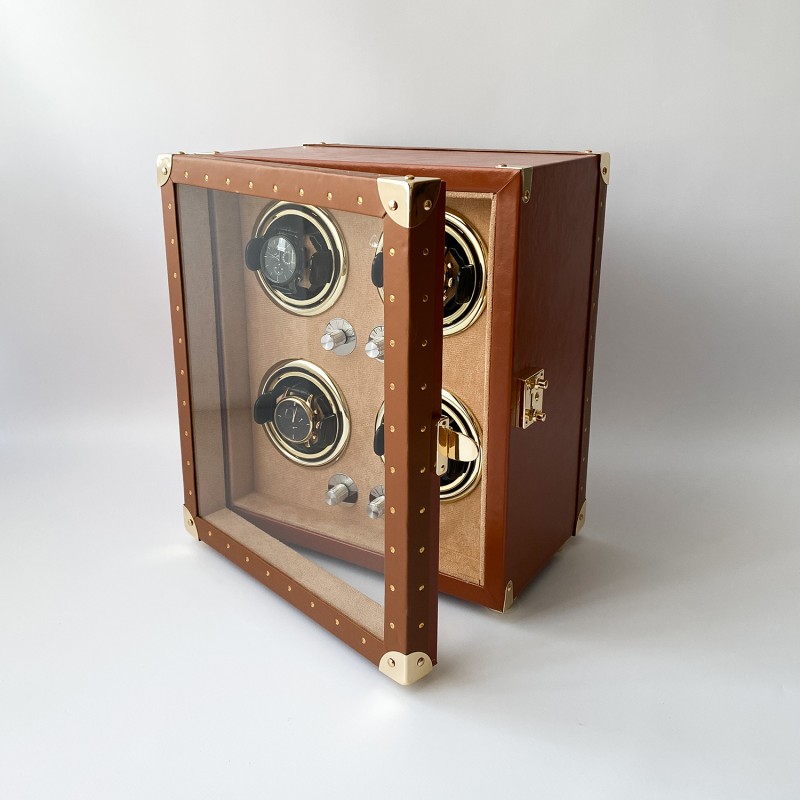 Шкатулка для четырех часов с автоподзаводом Boxes коричневая (1000-0293)