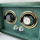Скринька для двох годинників з автопідзаводом Boxes 1000-0295 зелена шкіряна