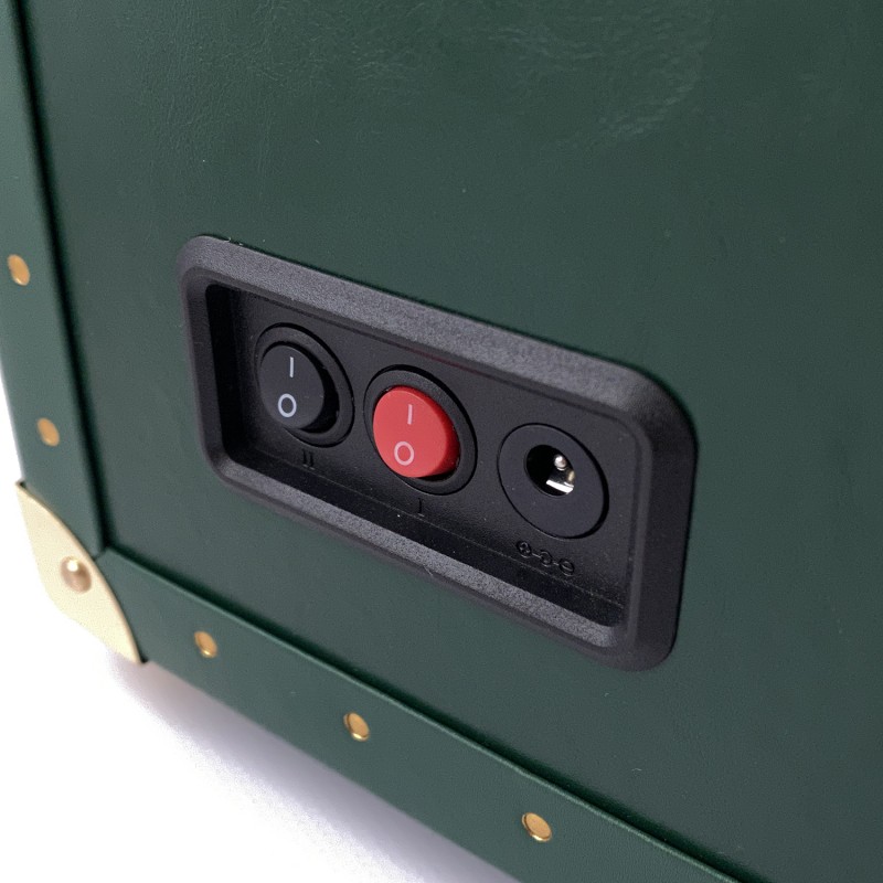 Скринька для двох годинників з автопідзаводом Boxes 1000-0295 зелена шкіряна