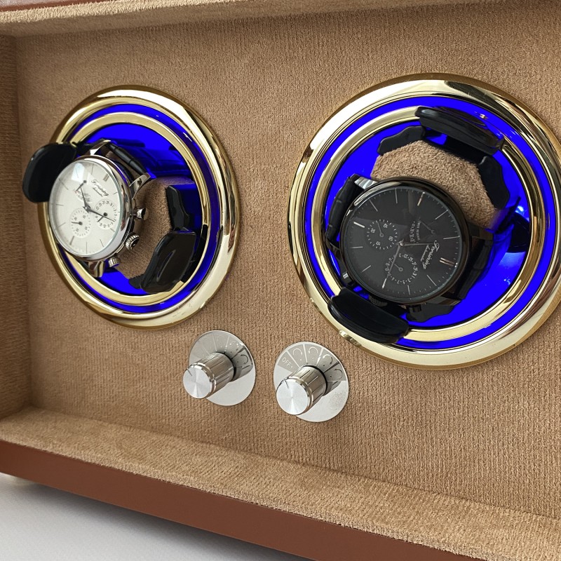 Коробка для двох годинників з автопідзаводом Boxes коричнева (1000-0296)