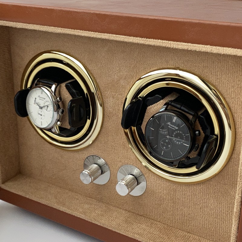 Коробка для двох годинників з автопідзаводом Boxes коричнева (1000-0296)