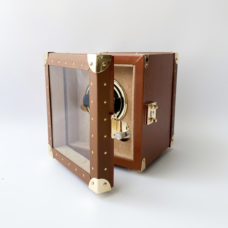 Коробка для годинника з автопідзаводом Boxes 1000-0297 коричнева дерев'яна для механічних годинників