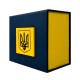 Подарункова картонна коробочка Boxes для годинника синьо-жовта з чорним тризубом (1000-0346)