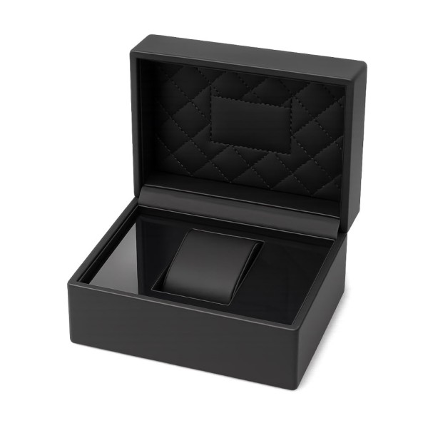 Коробочка для годинника Boxes 1019 чорна шкіряна, футляр для зберігання аксесуарів