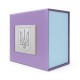 Boxes Подарункова картонна коробочка для годинника фіолетово-блакитна з срібним тризубом