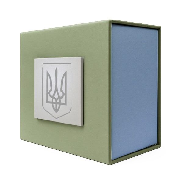 Коробка для годинника Boxes зелено-блакитна з срібним тризубом (1000-0386)
