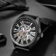 Мужские наручные часы Curren 8299 All Black с кварцевым механизмом и кожаным ремешком