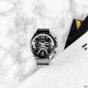 Мужские часы Curren 8329 Black-Silver с хронографом и кожаным ремешком