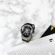 Мужские часы Curren 8329 Black-Silver с хронографом и кожаным ремешком