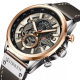 Мужские наручные часы Curren 8380 Black-Brown с хронографом и кожаным ремешком