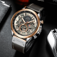 Мужские наручные часы Curren 8380 Black-Brown с хронографом и кожаным ремешком
