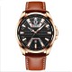 Мужские часы Curren 8379 Cuprum-Black-Brown с минеральным стеклом и кожаным ремешком