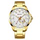 Мужские наручные часы Curren 8372 Gold-White с хронографом и металлическим браслетом