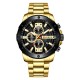 Мужские наручные часы Curren 8336 Gold-Black с хронографом и металлическим браслетом