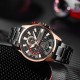 Мужские часы Curren 8415 Black-Gold с хронографом и металлическим браслетом
