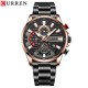 Мужские часы Curren 8415 Black-Gold с хронографом и металлическим браслетом