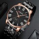 Чоловічий годинник Curren 8422 Black-Gold з металевим браслетом та мінеральним склом