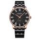 Чоловічий годинник Curren 8422 Black-Gold з металевим браслетом та мінеральним склом