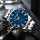 Мужские наручные часы Curren 8422 Silver-Blue со стальным браслетом и синим циферблатом
