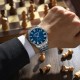 Мужские наручные часы Curren 8422 Silver-Blue со стальным браслетом и синим циферблатом