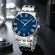 Мужские наручные часы Curren 8422 Silver-Blue со стальным браслетом и синим циферблатом