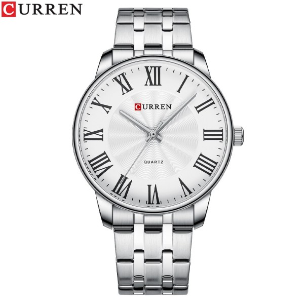 Мужские часы Curren 8422 Silver-White с корпусом из нержавеющей стали и минеральным стеклом