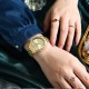 Женские часы Curren 9088 Gold-Gold в классическом стиле с золотистым браслетом