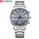 Мужские наручные часы Curren 8435 Silver-Grey с хронографом и стальным браслетом