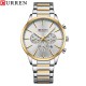 Мужские часы Curren 8435 Silver-Gold-Silver с хронографом и стальным браслетом