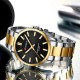 Чоловічий годинник Curren 9090 Silver-Gold-Black з мінеральним склом та сталевим браслетом