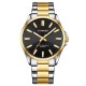 Чоловічий годинник Curren 9090 Silver-Gold-Black з мінеральним склом та сталевим браслетом