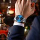 Мужские наручные часы Curren 9090 Silver-Blue с синим циферблатом и стальным браслетом