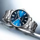 Мужские наручные часы Curren 9090 Silver-Blue с синим циферблатом и стальным браслетом