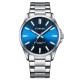 Мужские наручные часы Curren 9090 Silver-Blue с синим циферблатом и стальным браслетом