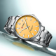 Чоловічий годинник Curren 9090 Silver-Orange зі сріблястим браслетом та жовтим циферблатом