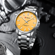 Чоловічий годинник Curren 9090 Silver-Orange зі сріблястим браслетом та жовтим циферблатом