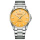 Чоловічий годинник Curren 9090 Silver-Orange зі сріблястим браслетом та жовтим циферблатом
