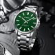 Чоловічий класичний годинник Curren 9090 Silver-Green зі сталевим браслетом та зеленим циферблатом