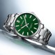 Чоловічий класичний годинник Curren 9090 Silver-Green зі сталевим браслетом та зеленим циферблатом