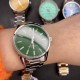 Чоловічий класичний годинник Curren 9090 Silver-Green зі сталевим браслетом та зеленим циферблатом