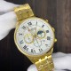 Мужские часы Curren 8427 Gold-White с хронографом и металлическим браслетом