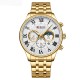 Мужские часы Curren 8427 Gold-White с хронографом и металлическим браслетом